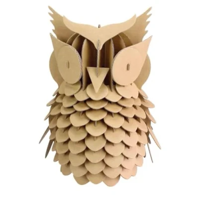 Image de MegaCrea DIY Maquette en Carton à Assembler Hibou 20 x 25 cm