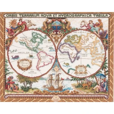 Image de Janlynn Carte de Olde World Platinum Collection compté Point Croix Kit 18 X 15 14 Barres