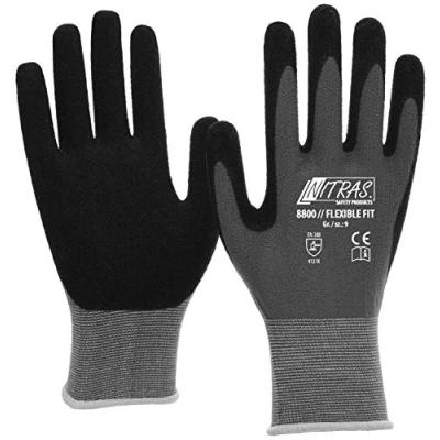 Image de 3 Paires Gants de travail Nitras 8800 EN 388 Ajustement flexible mécanicien montage protection jardinage multi fonctions (XS)