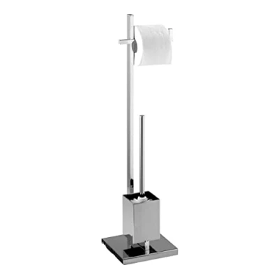 Image de WENKO Combiné WC Quadro Porte brosse WC, tube carré Chromé
