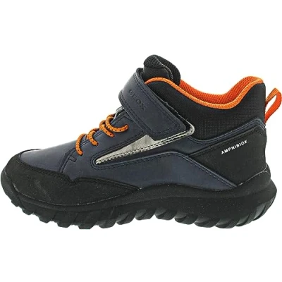 Image de Geox J Simbyos B ABX Chaussures premiers pas pour enfants, Taille: 30, Navy orange Matière synthétique / textile