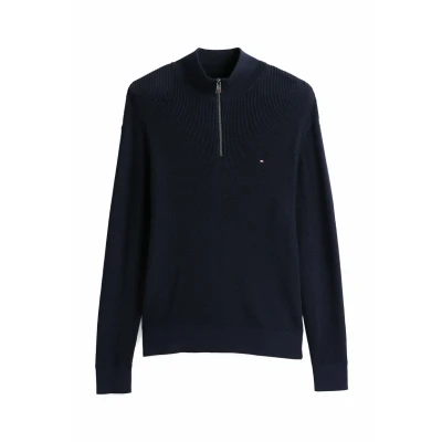 Image de Tommy Hilfiger Racking Structure ZIP MOCK Pullover, Homme, Taille: Large, Desert sky