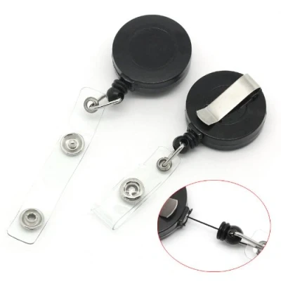 Image de CKB Ltd 20x Noir Cordon Rétractable Carte ID Support De Badge Reels with Belt Clip Ring Pull Ski Yoyo Pass Holder Recoil