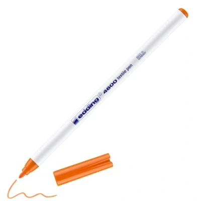 Image de edding 4600 feutre pour textiles orange 1 stylo pointe ronde de mm textile lavable en machine (60 C) décorer le tissu marqueur