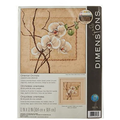 Image de Dimensions Point de Croix compté, orchidées orientales