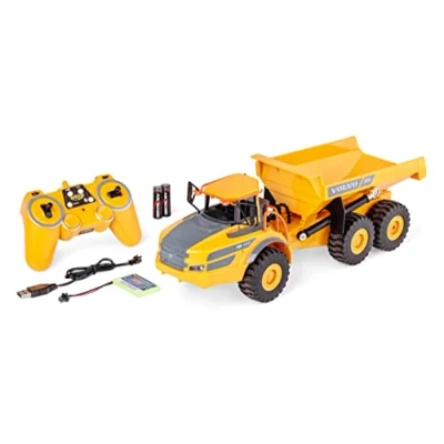 Image de Carson 500907669 1:20 Muldenkipper Volvo A40G 100% RTR Véhicule de Chantier télécommandé pour Les Enfants à partir 8 Ans, Pelle RC avec Fonctions, Batteries et radiocommande incluses, Jaune