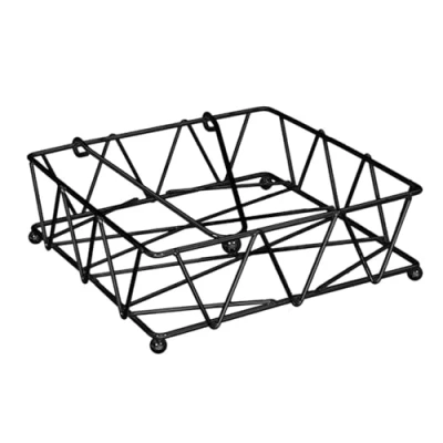Image de HOME DECO FACTORY KA2476 Porte Serviettes de Table Filaire avec Rabat Noir; Distributeur Papier pour à Manger