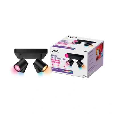 Image de WiZ spots LED Wi Fi IMAGEO couleur, 4x5W, Noir, fonctionne avec Alexa, Google Assistant et Apple HomeKit