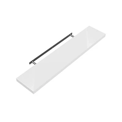 Image de Casaria Etagère Murale Flottante 50cm Blanc MDF Robuste Effet Flottant Support de Fixation Inclus étagère Bois Rangement décoration