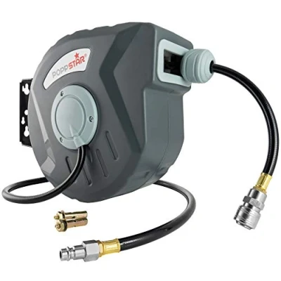 Image de Poppstar enrouleur de tuyau à air comprimé (tuyau: 10m + 1m, diamètre intérieur 5/16&quot;(8x12mm), raccord rapide: 3/8&quot;BSPT), avec dévidoir automatique pour d&#039;air rétractable