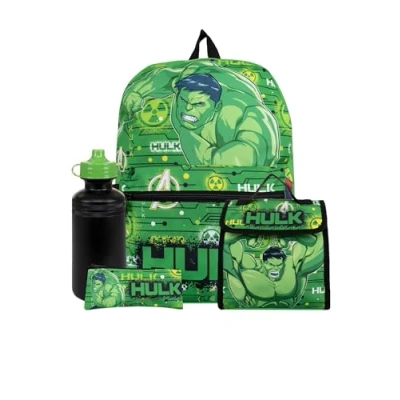Image de Marvel Sac A Dos Hulk à Et Lunch école Garçon Repas One Size Vert