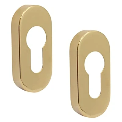 Image de Lot de 2 cache trou serrure ovale en laiton PVD