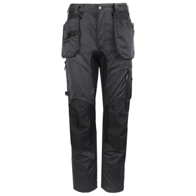 Image de TuffStuff Pantalon de travail X Motion Style cargo Panneaux extensibles Coutures triples Dispose poches genouillères Confortable et flexible, gris, 34 W