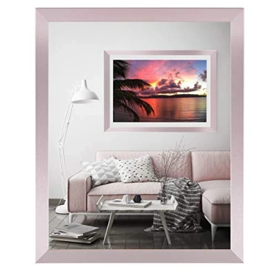Image de rahmengalerie24 Alice Cadre photo 10 x 15 cm En bois rose Verre acrylique Sans passe partout amovible pour photos ou images MDF image