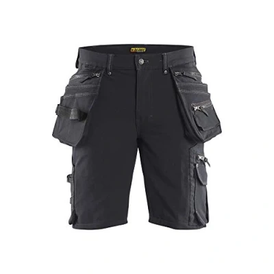 Image de Blaklader 19881644 Shorts d&#039;artisan en stretch 4 voies sans poches à clous X1900, Gris foncé/Noir, taille C50