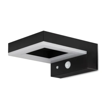 Image de Brendz Applique murale exterieur solaire, Detecteur de mouvement, Lampe solaire exterieur, 600 Lumens, blanc chaud 3000k, Imperméable IP44, Eclairage avec 3 Modes Lumière