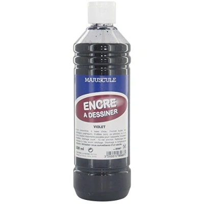 Image de Majuscule Encre À Dessiner Coloris Violet Flacon De 500ml