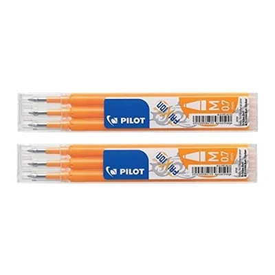 Image de PILOT Lot de 2 Sets 3 Recharges pour roller FRIXION BALL BLS FR7 abricot