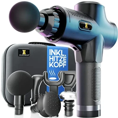 Image de HELDENWERK Pistolet de Massage avec 7 Têtes &amp; 30 Niveaux I Gun Musculaire Port USB C Masseur, Dos