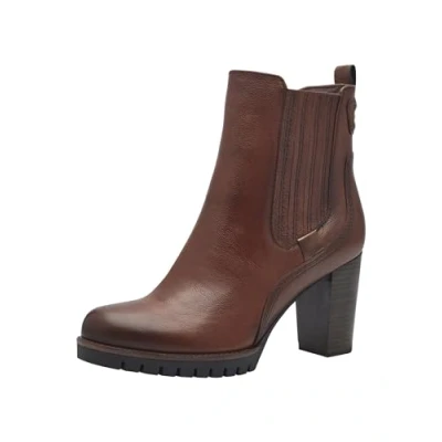 Image de Marco Tozzi Bottines à talons hauts, Femme, Taille: 42, Cognac comb Cuir / matière synthétique