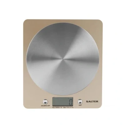 Image de Salter 1036 OLFEU16 Disc Balance de Cuisine Électronique, Numérique avec Plateforme Disque en Acier Inoxydable, Fonction Tare, Affichage LCD Facile à Lire, Capacité 5KG, Olympus Or