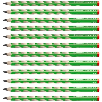 Image de STABILO EASYgraph Lot de 12 crayons à papier pour droitier Vert 2B