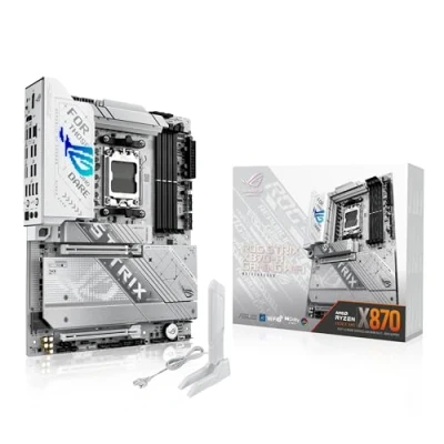 Image de ASUS ROG Strix X870 A Gaming WiFi Carte mère AMD Ryzen AM5 ATX (DDR5, 16+2+2 DrMOS, 4 x M.2, PCIe 5.0, 7, USB4 Type C, USB 20Gbps avec PD 3.0 jusqu&#039;à 30W, HDMI, Aura Sync RGB)