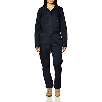 Image de Dickies Femme en Sergé Coton À Manches Longues Combinaisons utilitaires de travail, bleu marine foncé, XS EU