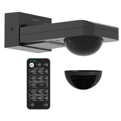 Image de Oktaplex Tea détecteur de Mouvement extérieur Anthracite 360 degrés INCL. télécommande capteur Infrarouge 230V IP65 pour Plafond et Mur