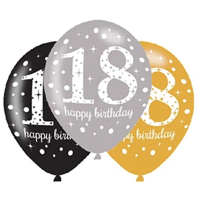 Image de Ballons 18 ans Anniversaire étincelant 6 morceaux