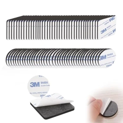 Image de DALAETUS 80 Pièces Double Face Ruban Mousse Kit, 2 Formes de Adhésif Montage, Autocollant Résistante pour Fixation ExtéRieure et Domestique, Carré Rond