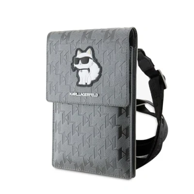 Image de KARL LAGERFELD Sac KLWBSAKHPCG Argent Saffiano Monogram Choupette, gris, Classique