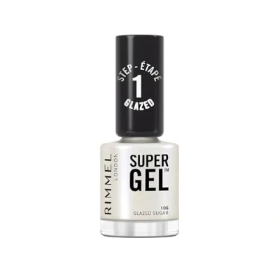 Image de Rimmel Super gel, 106 Glazed Sugar, Vernis longue tenue, Finition givrée, Application facile, Manucure effet Résistant aux éclats, Formule clean, 12ml