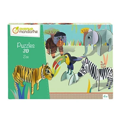 Image de Avenue Mandarine PU015C Puzzle éducatif 5 Personnages de à 10 Pièces Assembler À Partir 4 Ans ZOO