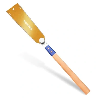 Image de WORKPRO Scie Japonaise 250 mm, à Main Double Tranchant de 7 10/18 TPI, Traction avec Poignée Ergonomique en Hêtre, Lame Flexible Remplaçable SK5, Menuisier pour bois