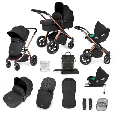 Image de Ickle Bubba Système de voyage tout en un Stomp Luxe Cirrus i Size avec base ISOFIX (Bronze/minuit/noir)