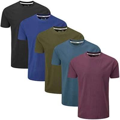 Image de Charles Wilson Pack de 5 T Shirts Unis à Col Rond (X Large, Dark Essentials 43)