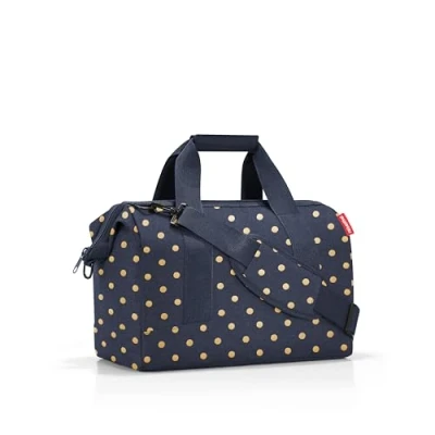 Image de reisenthel Allrounder m Sac de Docteur Polyvalent pour Les Voyages, Le Travail ou Loisirs avec Un Design Fonctionnel et élégant, Bleu métallisé à Pois,