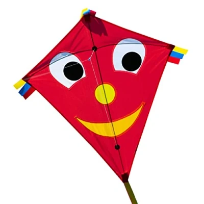 Image de CIM Cerf Volant monofil Happy Eddy Red pour Enfants à partir de 3 Ans Dimensions : 67x70cm INCL. Ligne 80m, queues Multicolores