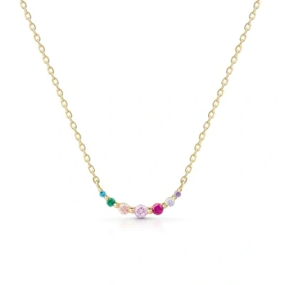 Image de Amberta Lumini Collier en Argent Sterling 925 pour Femme avec Zircones Colorées: Multicolore Or
