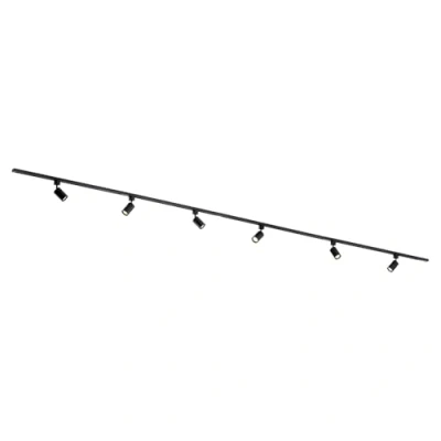 Image de Qub Focus III Spots et Rails de Noir GU10 400cm 6 sur Rail Orientable Plafonnier LED Cuisine, Salon, Salle a Manger Spot Plafond