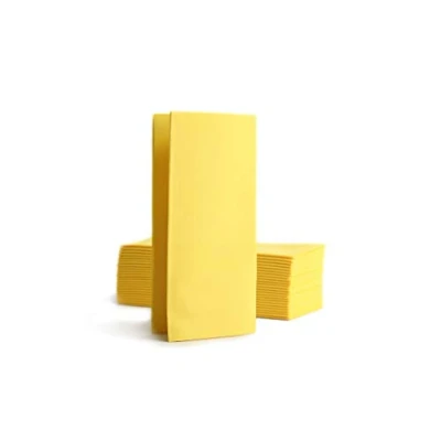 Image de Alvotex Chic Airlaid 50 Serviettes de Table jetables en Tissu 1/8 Jaune 39 x 40 cm
