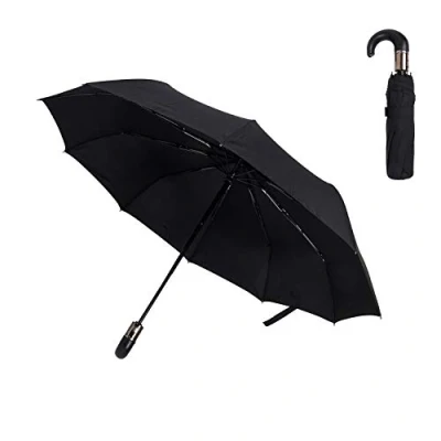 Image de ThreeH Parapluie Pliant,Parapluie Coupe Vent &amp; Ultra léger,Ouverture et Fermeture Automatique 30% surdimensionné Poignée Courbée KS24A