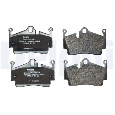Image de DELPHI LP3847 Jeu de plaquettes frein préparé pour indicateur d&#039;usure avec tôle anti bruit sans accessoires PORSCHE: Cayman, Boxster