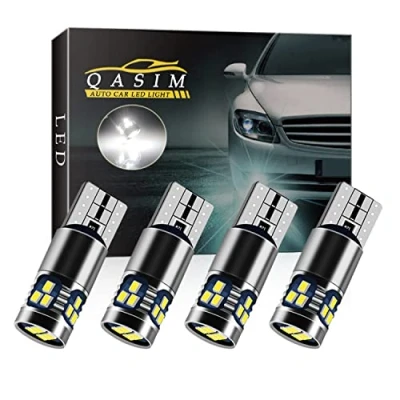 Image de Qasim 4x T10 LED Ampoules W5W Canbus Sans Erreur Wedge 501 168 194 Blanc 18 SMD pour Voiture Lumière de Dôme Intérieur Liseuse Feu arrière DC9 28V Hétéropolarité cconstante