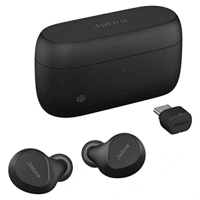 Image de Jabra Evolve2 Buds Écouteurs Bluetooth intra auriculaires sans fil True Wireless, réduction de bruit active et MultiSensor Voice 4 micros Certifiés MS Teams, compatible avec d&#039;autres applis Noir
