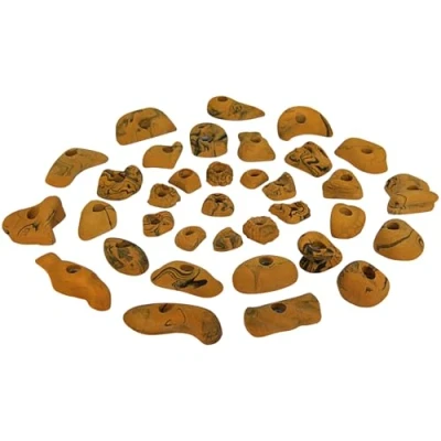 Image de ALPIDEX 35 Prises d&#039;escalade pour de 3 à 5 m² env. Surface d&#039;escalade, Couleur:Jaune moucheté