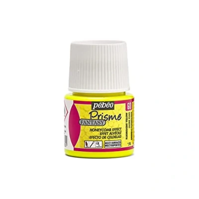 Image de Pébéo Fantasy Prisme Jaune fluo Peinture Effet Alvéolé Rendu Multisupport 45 ml