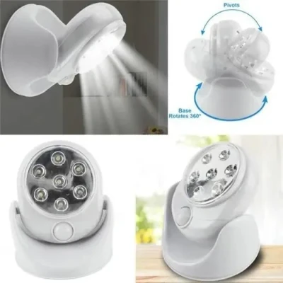 Image de Lampe LED Lumière 360 Détecteur Mouvement Sans Fil Marque Modèle Blanc Capteur Patio Sécurité