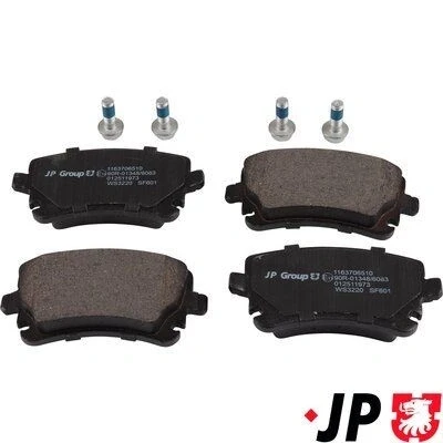 Image de JP GROUP 1163706510 Jeu de plaquettes frein Essieu arrière contact signal d&#039;usure exclu AUDI: A4 B7 Avant, A6 C6 Berline